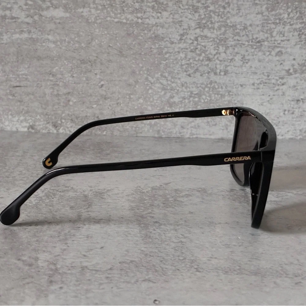 Carrera Vizon/S Black Brown Gradient Shield Sunglasses 145 UV Protect w/ Case